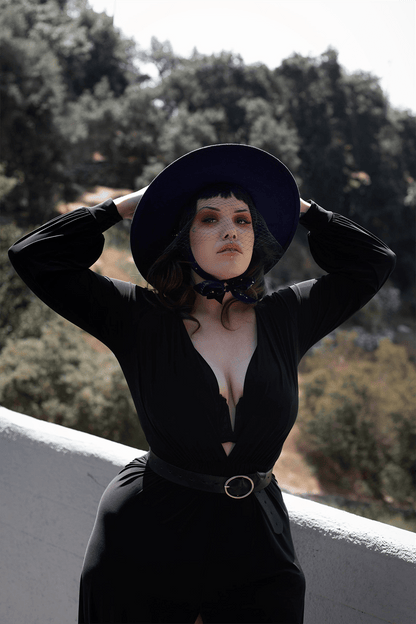 Blue Stargazer Veiled Hat