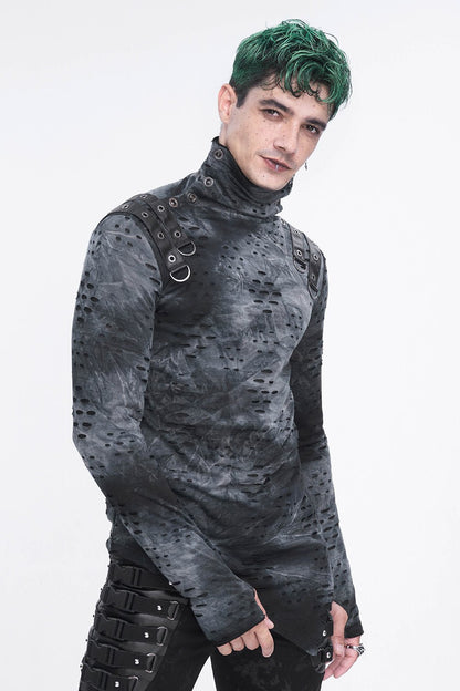 Cadaver Ripped Turtleneck Top
