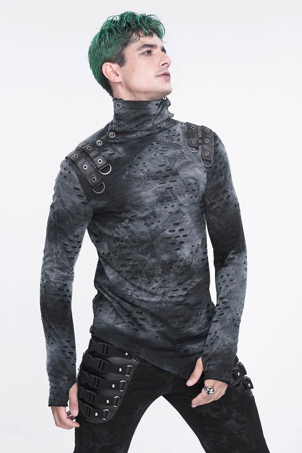 Cadaver Ripped Turtleneck Top