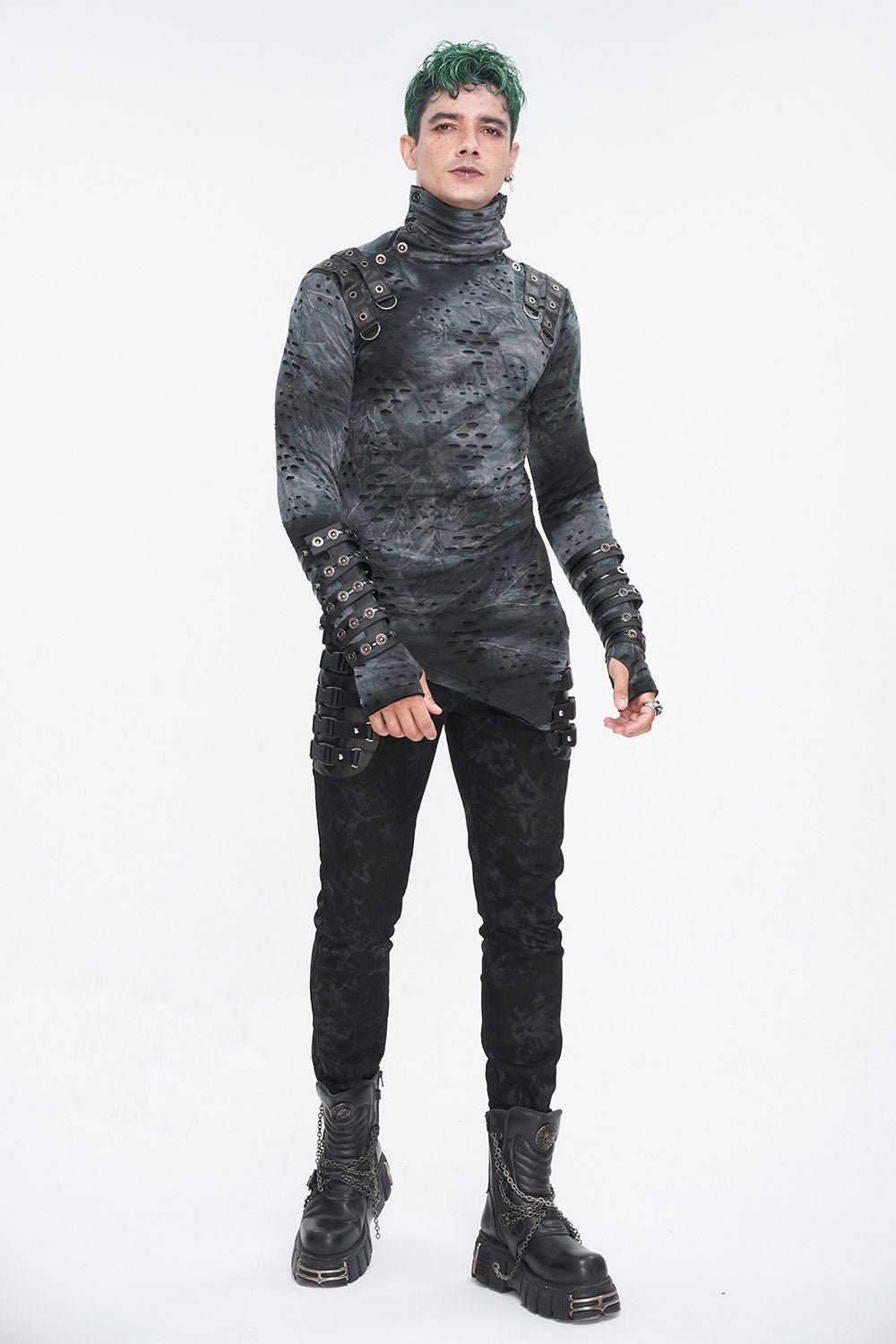 Cadaver Ripped Turtleneck Top