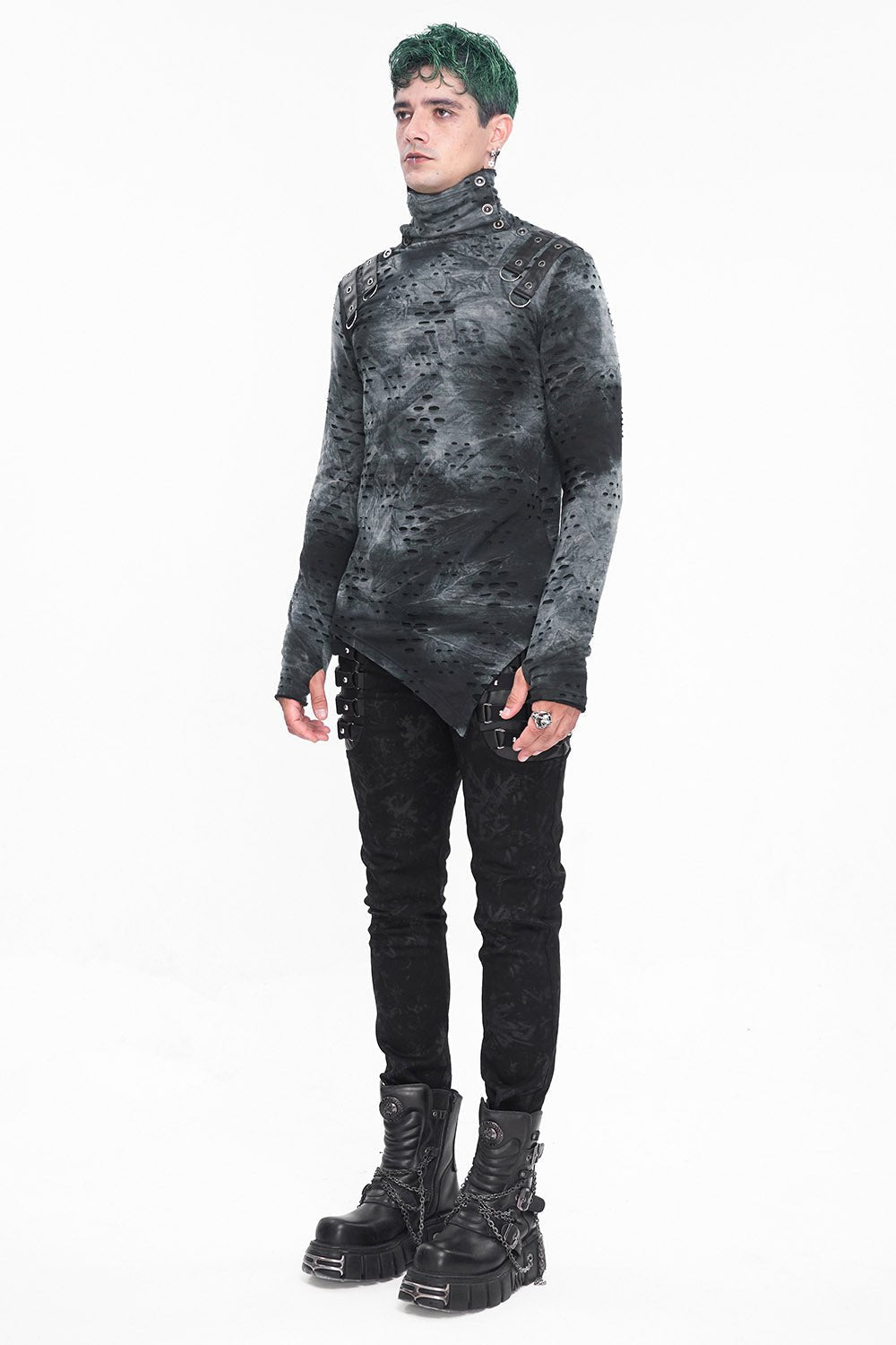 Cadaver Ripped Turtleneck Top