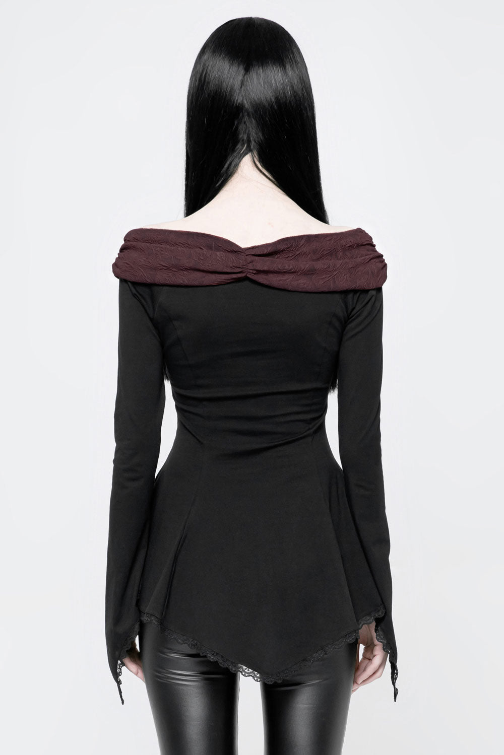 Castle Curse Bardot Top [BLACK/RED]