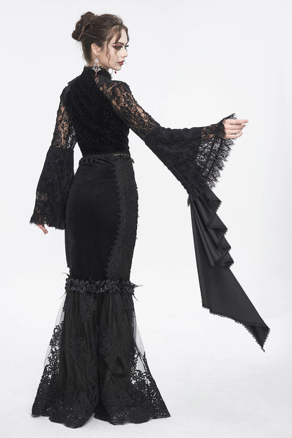 Catacombs of Paris Mermaid Maxi Skirt