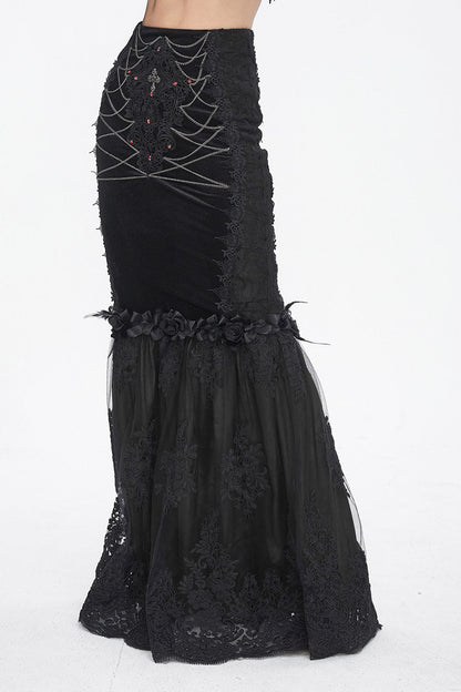 Catacombs of Paris Mermaid Maxi Skirt