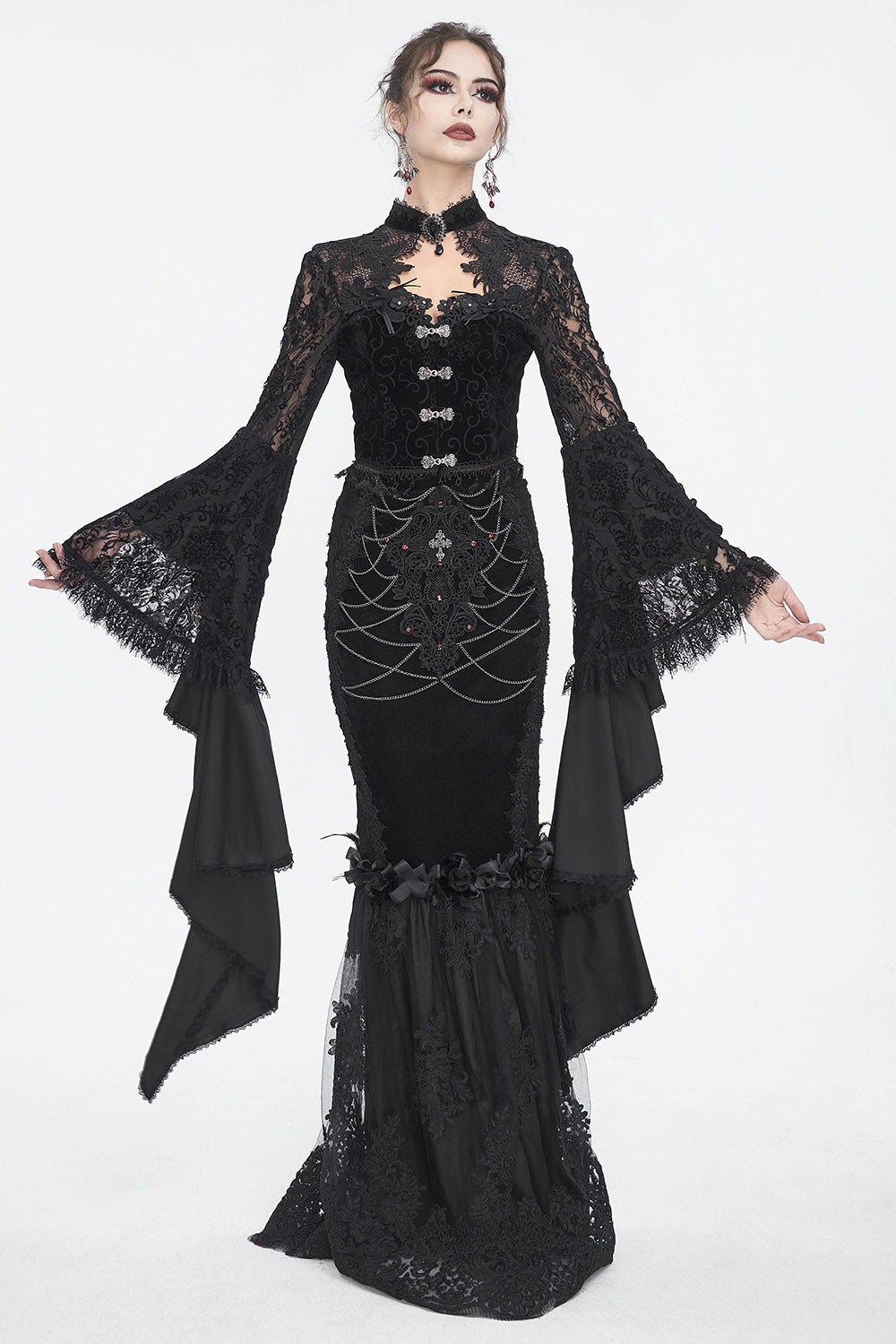Catacombs of Paris Mermaid Maxi Skirt