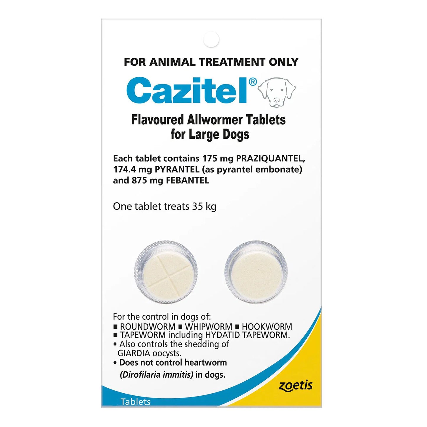 Cazitel - Flavoured Allwormer For Large Dogs 35Kg (Blue)