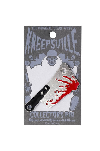 Cleaver Blood Splatter Enamel Pin