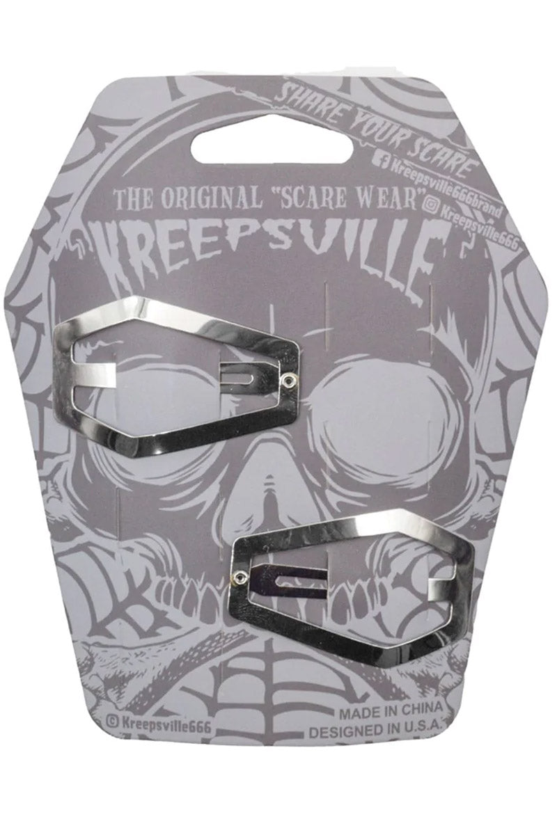 Coffin Snap Hair Clips [SILVER]