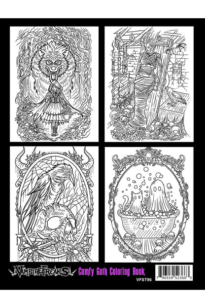 Comfy Goth Coloring Book For Adults