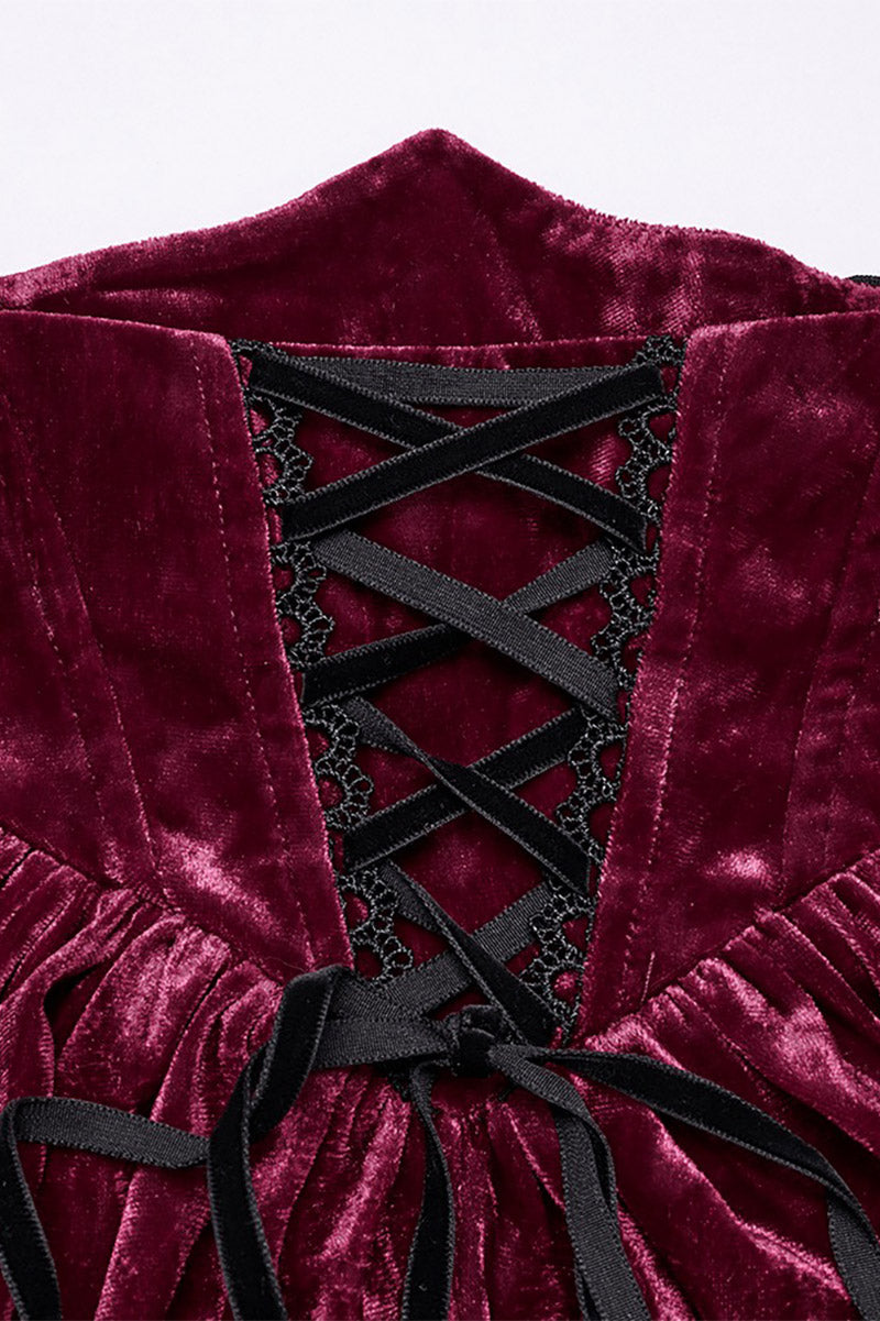 Cabernet Sauvignon Velvet Skirt [Wine Red]