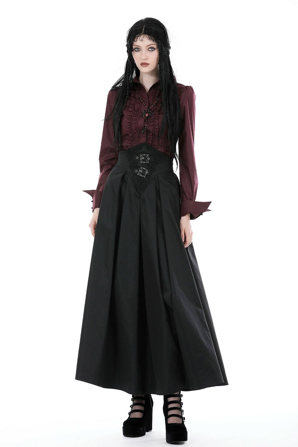 Corseted Waist Maxi Skirt [With Pockets]
