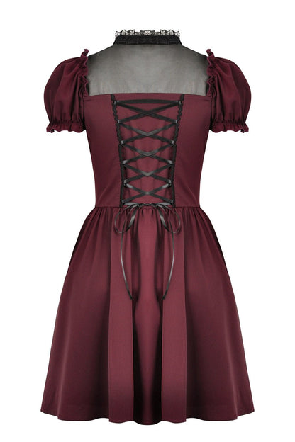 Crimson Blood Puffed Sleeve Dress