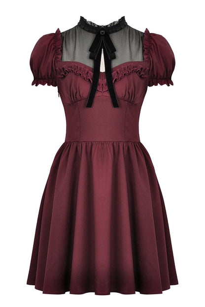 Crimson Blood Puffed Sleeve Dress