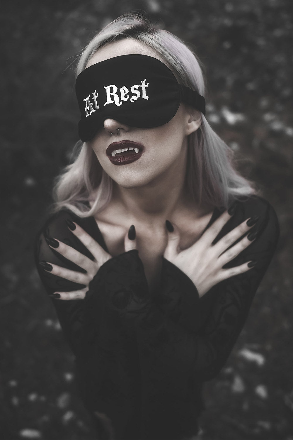 At Rest | Silk Sleeping Mask [Deathly Tired Black]
