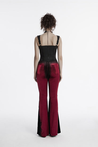 Bloodletting Velvet Flared Pants [Red]