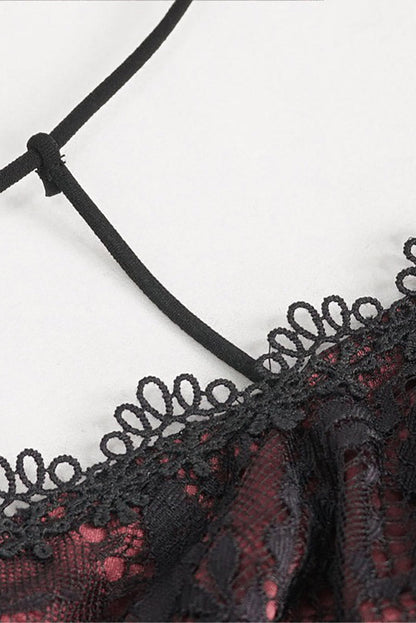 Blood Burgundy Beaded Goth Dress
