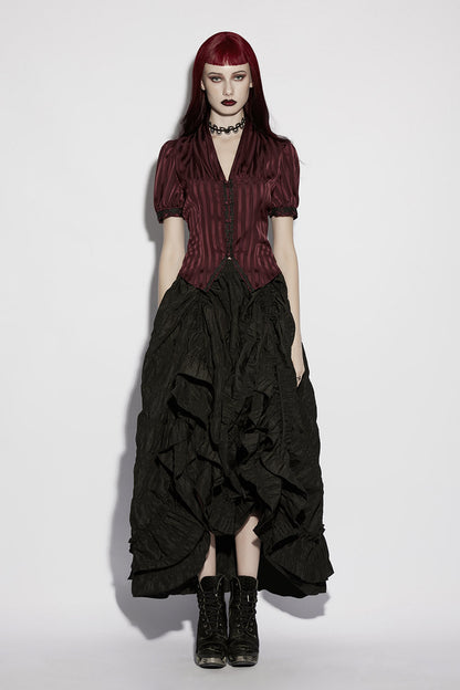 Crimsonlace Puff Sleeve Top [Red Merlot]