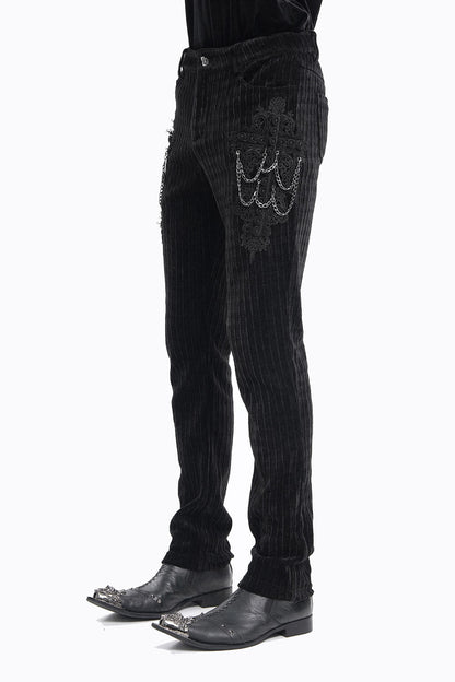 Cadaverous Black Velvet Vampire Pants