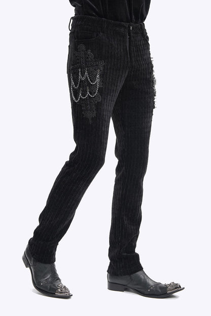Cadaverous Black Velvet Vampire Pants