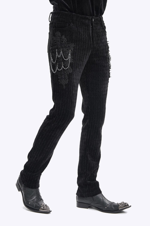 Cadaverous Black Velvet Vampire Pants