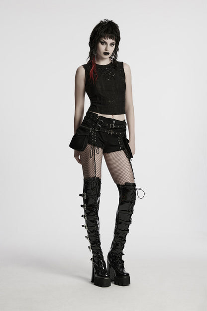 Bløødmetal Lace-Up Shorts with Holster Bag