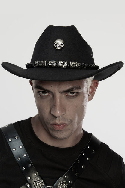 Bone Crown Western Goth Hat