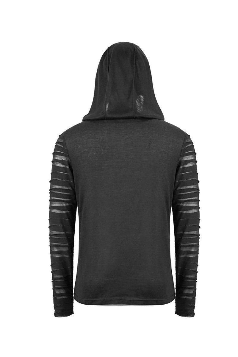 Bandages Hooded Long Sleeve Shirt