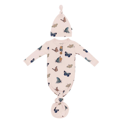 Knotted Gown with Hat Set in Blush Butterfly