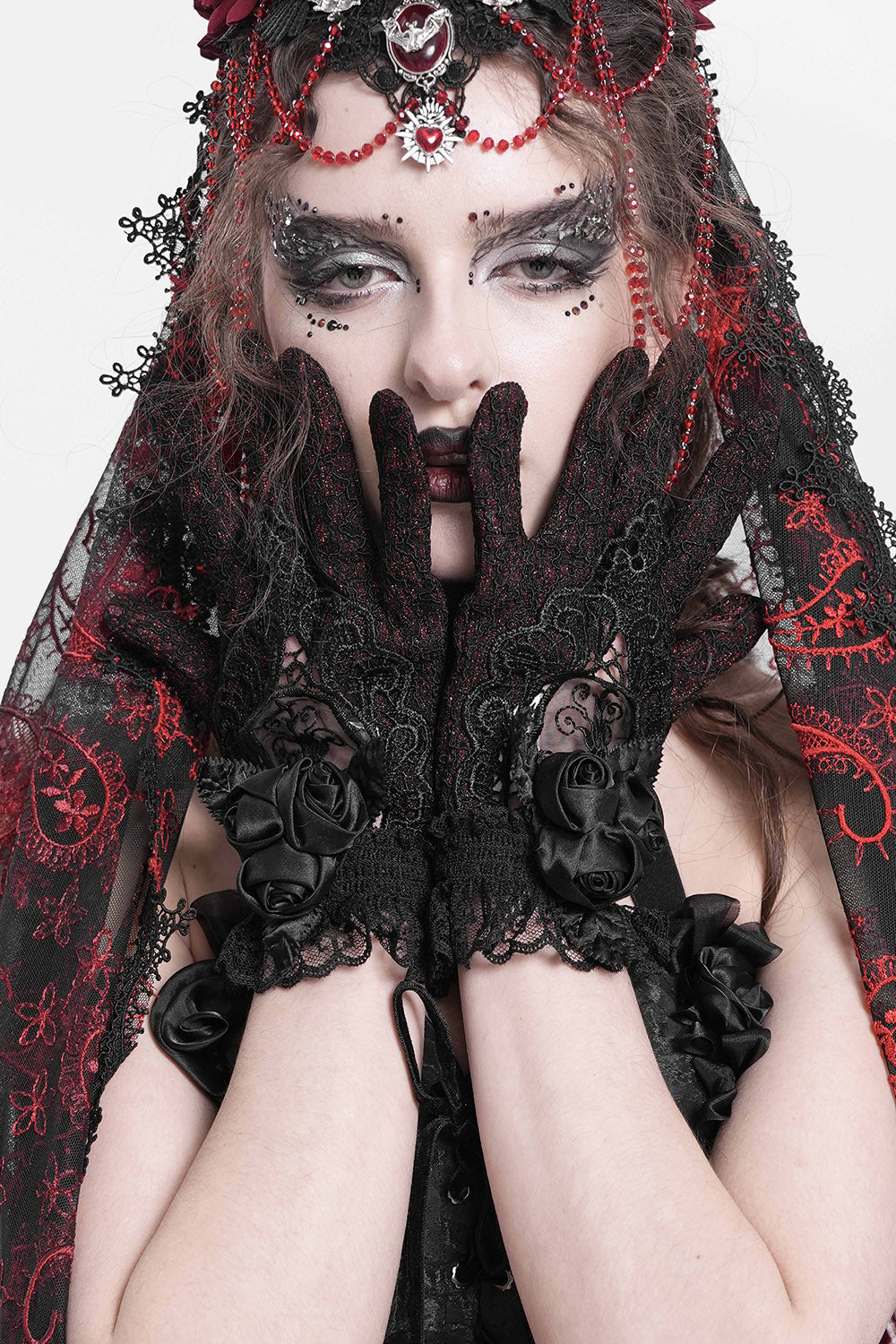 Blood Lace Gothic Gloves