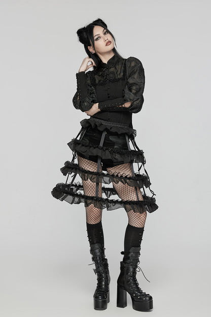 Black Bones Bustle Skirt