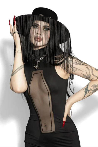 Coffin Mesh Midi Dress