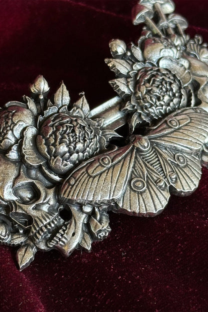 Cemetery Garden: Mushroom Skull Barrette