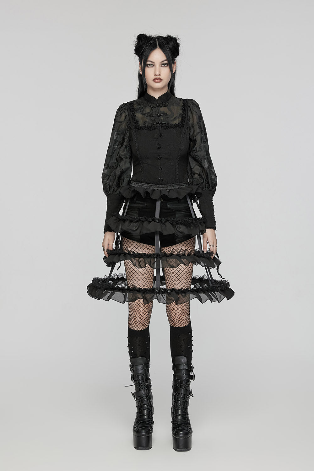 Black Bones Bustle Skirt