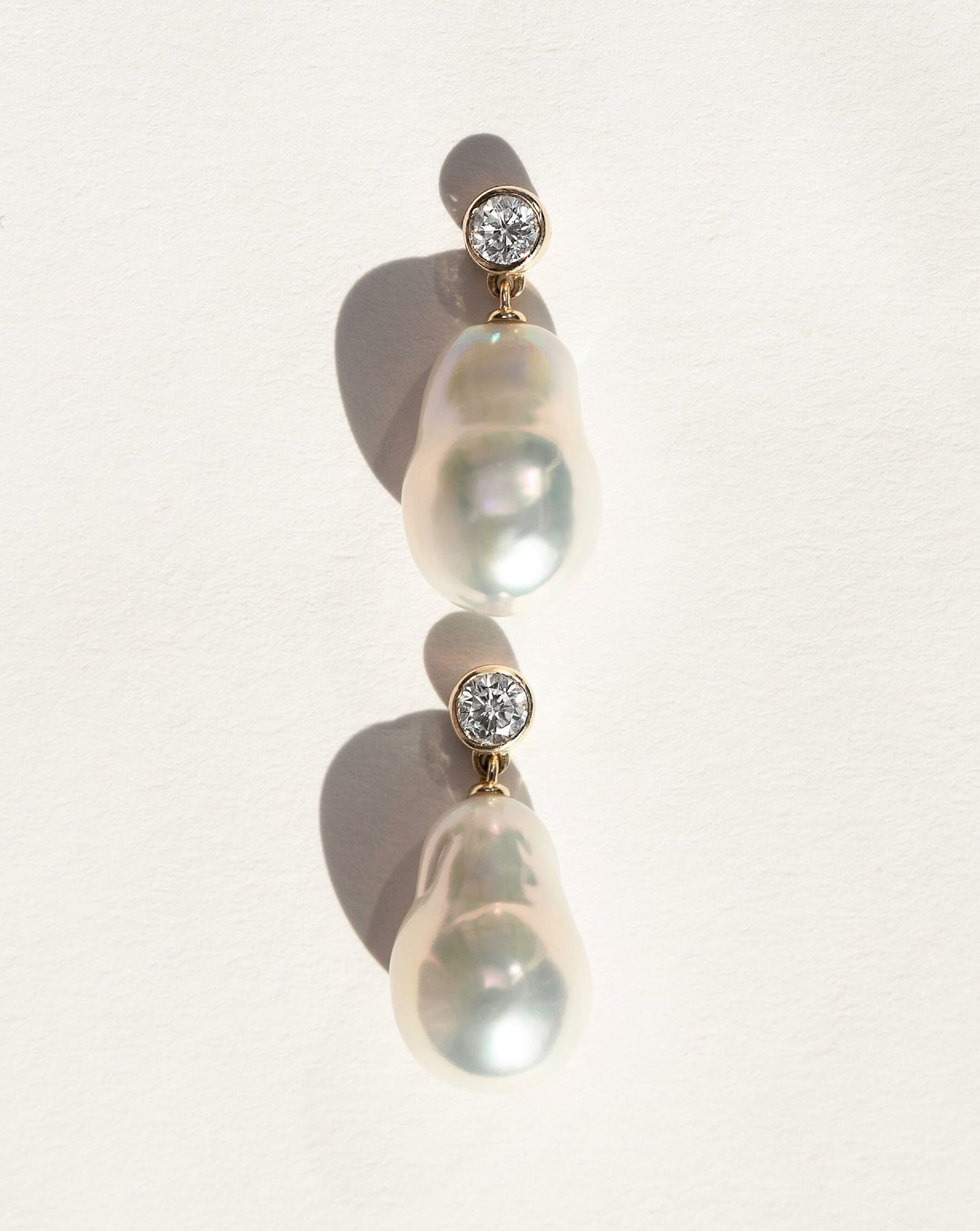 Baroque Pearl + Diamond Earrings