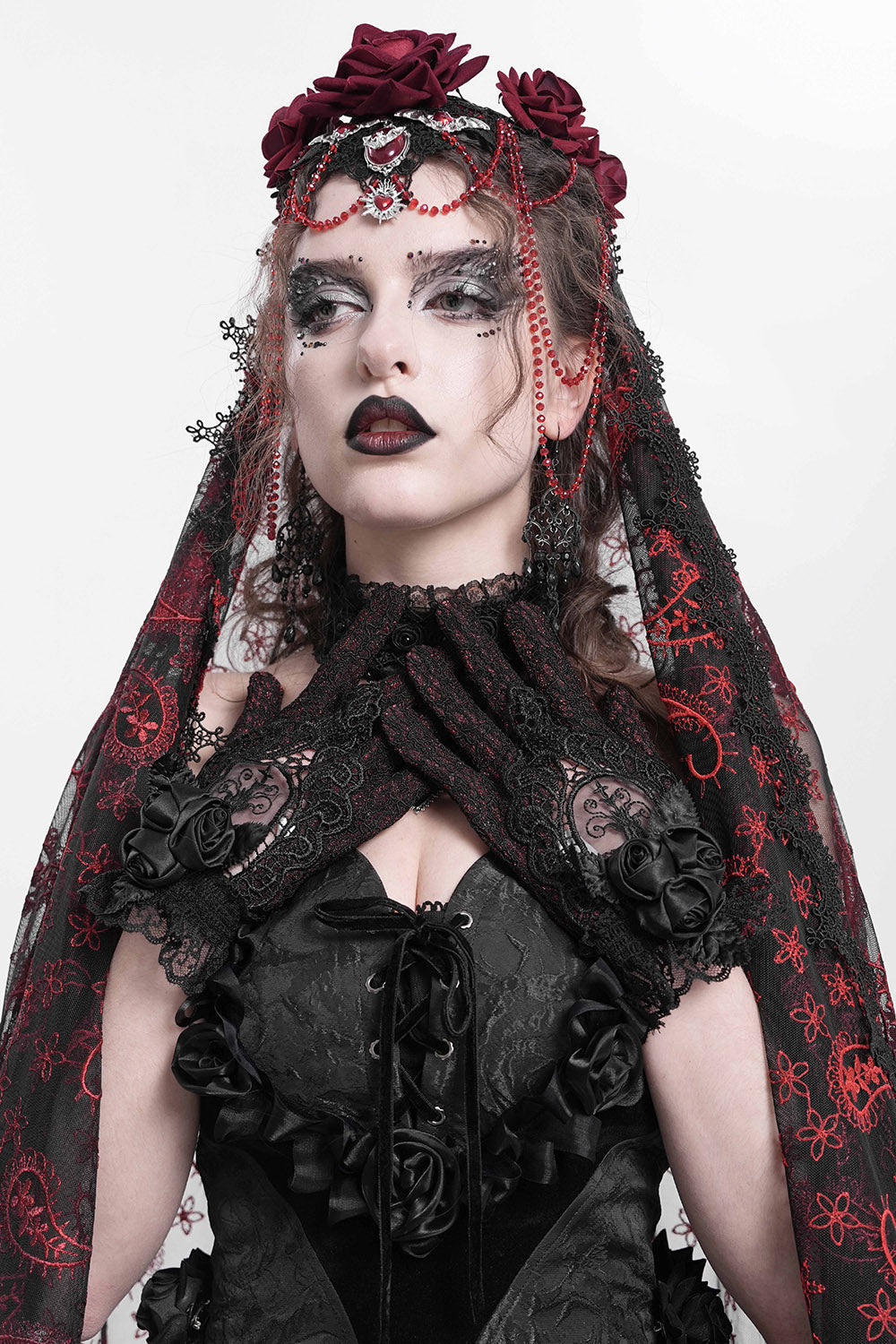 Blood Lace Gothic Gloves