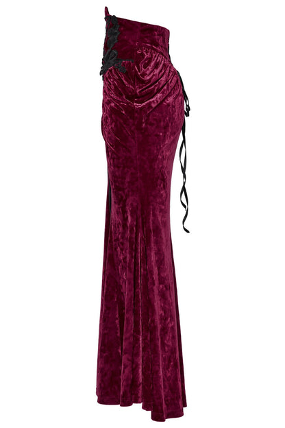 Cabernet Sauvignon Velvet Skirt [Wine Red]