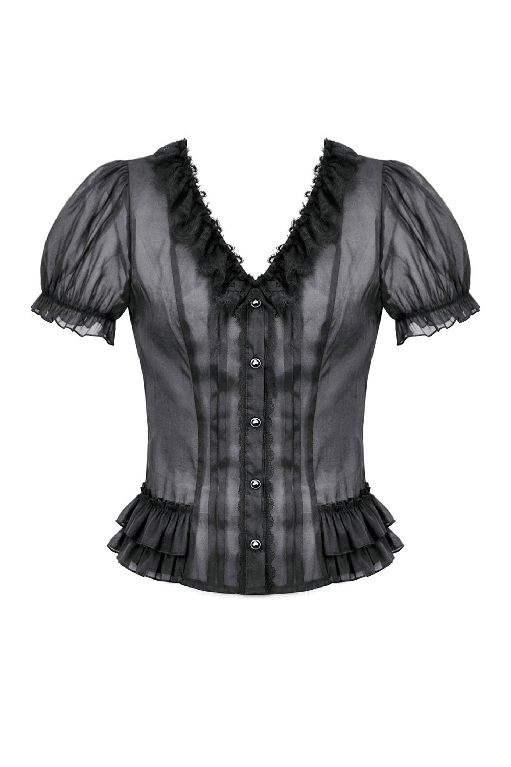 Castleruins Ruffle Puff Sleeve Top