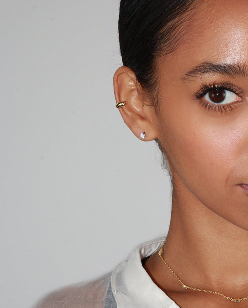 Single Shining Flat Back Helix Earring