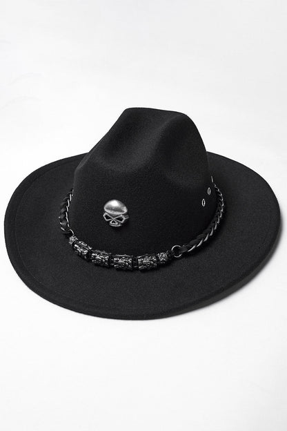 Bone Crown Western Goth Hat