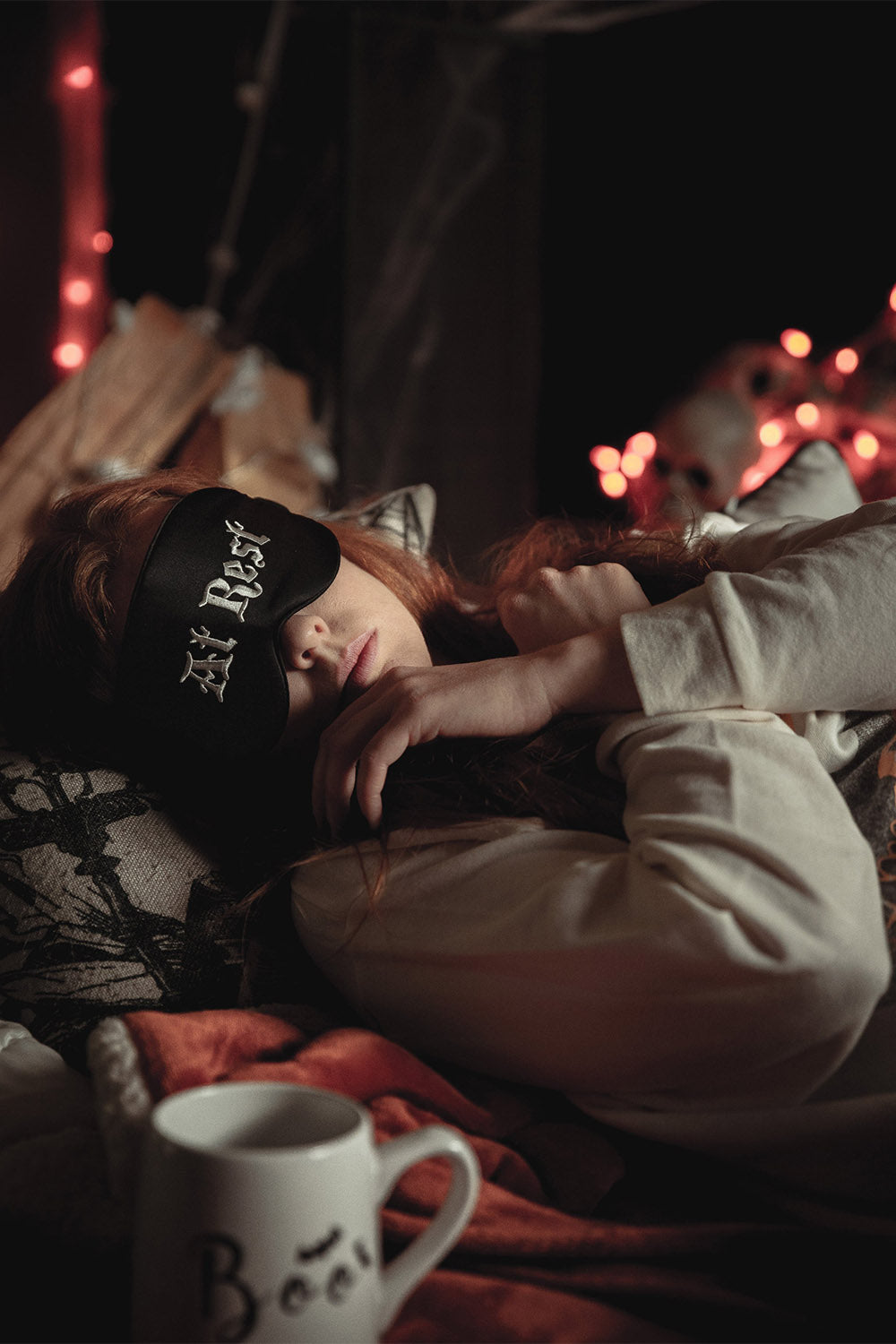 At Rest | Silk Sleeping Mask [Deathly Tired Black]