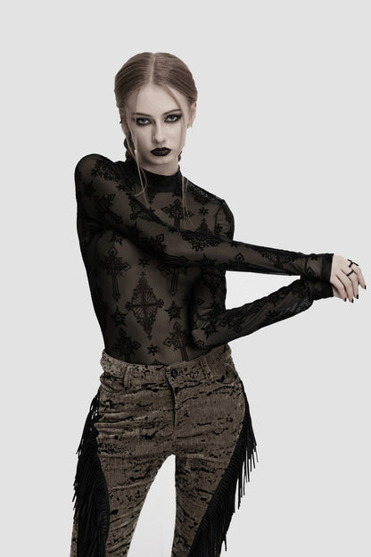 Cathedral Crosses Mesh Top