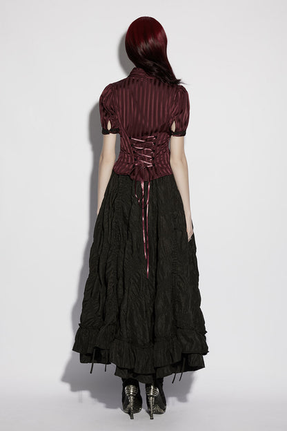 Crimsonlace Puff Sleeve Top [Red Merlot]