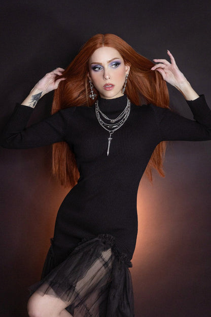 Beatrix - Curve Hugging Sweater Dress With Mermaid Hem