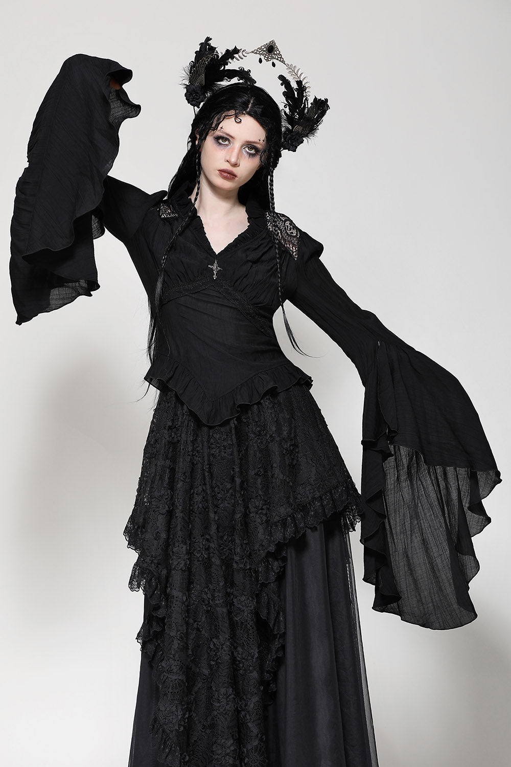Beastly Long Bell Sleeve Blouse