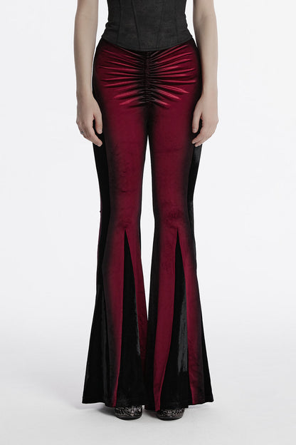 Bloodletting Velvet Flared Pants [Red]