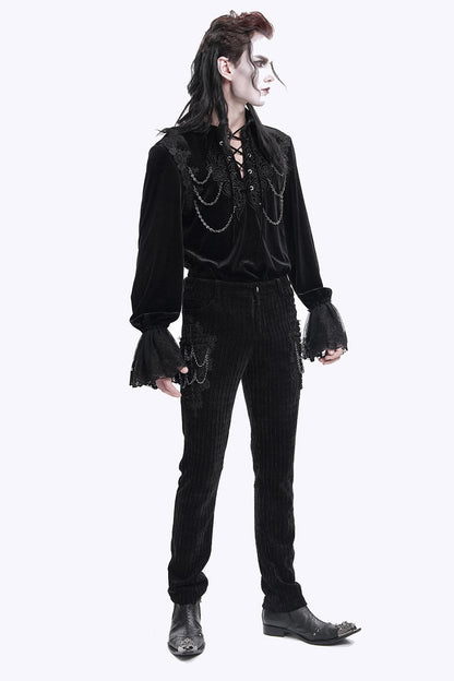 Cadaverous Black Velvet Vampire Pants