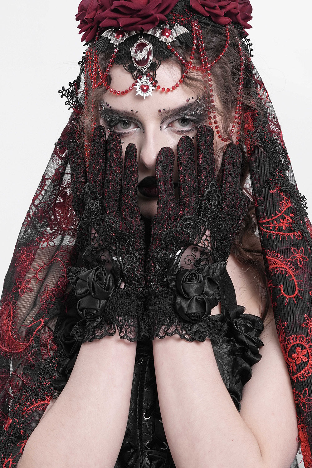 Blood Lace Gothic Gloves